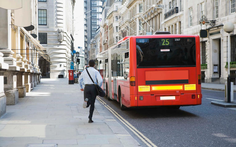 Man running for bus