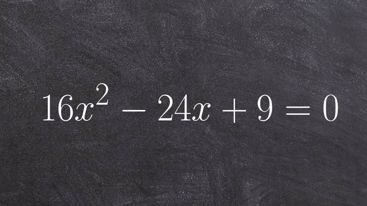 Learn how to solve a quadratic equation by factoring a perfect square ...
