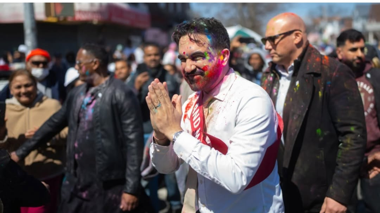 NYC Mayor Zohran Mamdani joins Holi celebrations at Richmond Hill ...