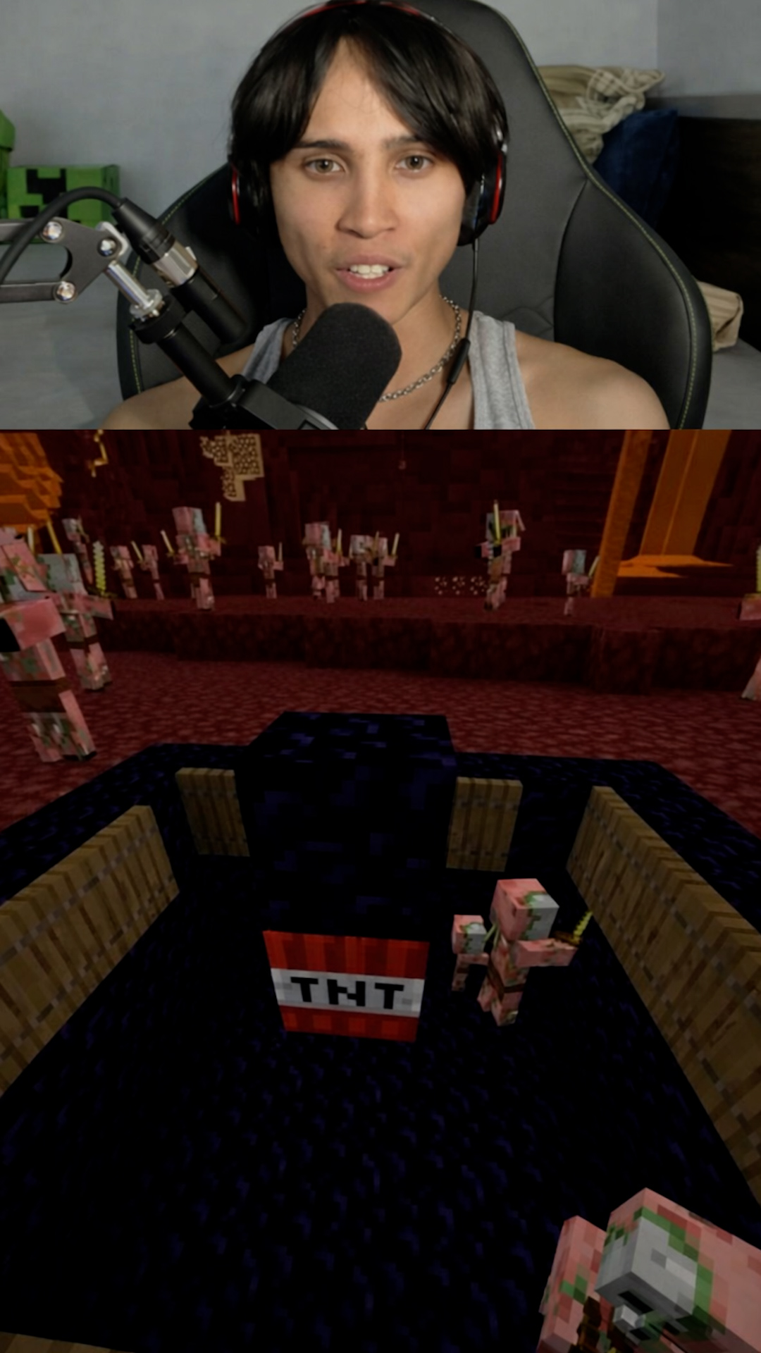 Collecting experience points using TNT in Minecraft