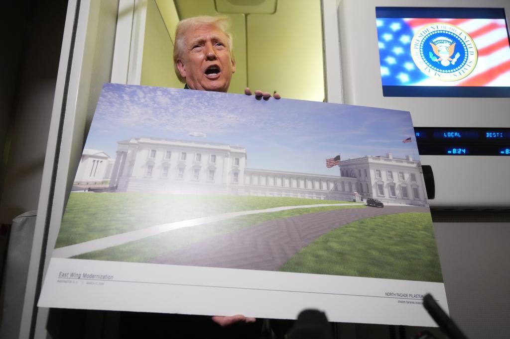 Trump shows off the grand ballroom he is building at the White House