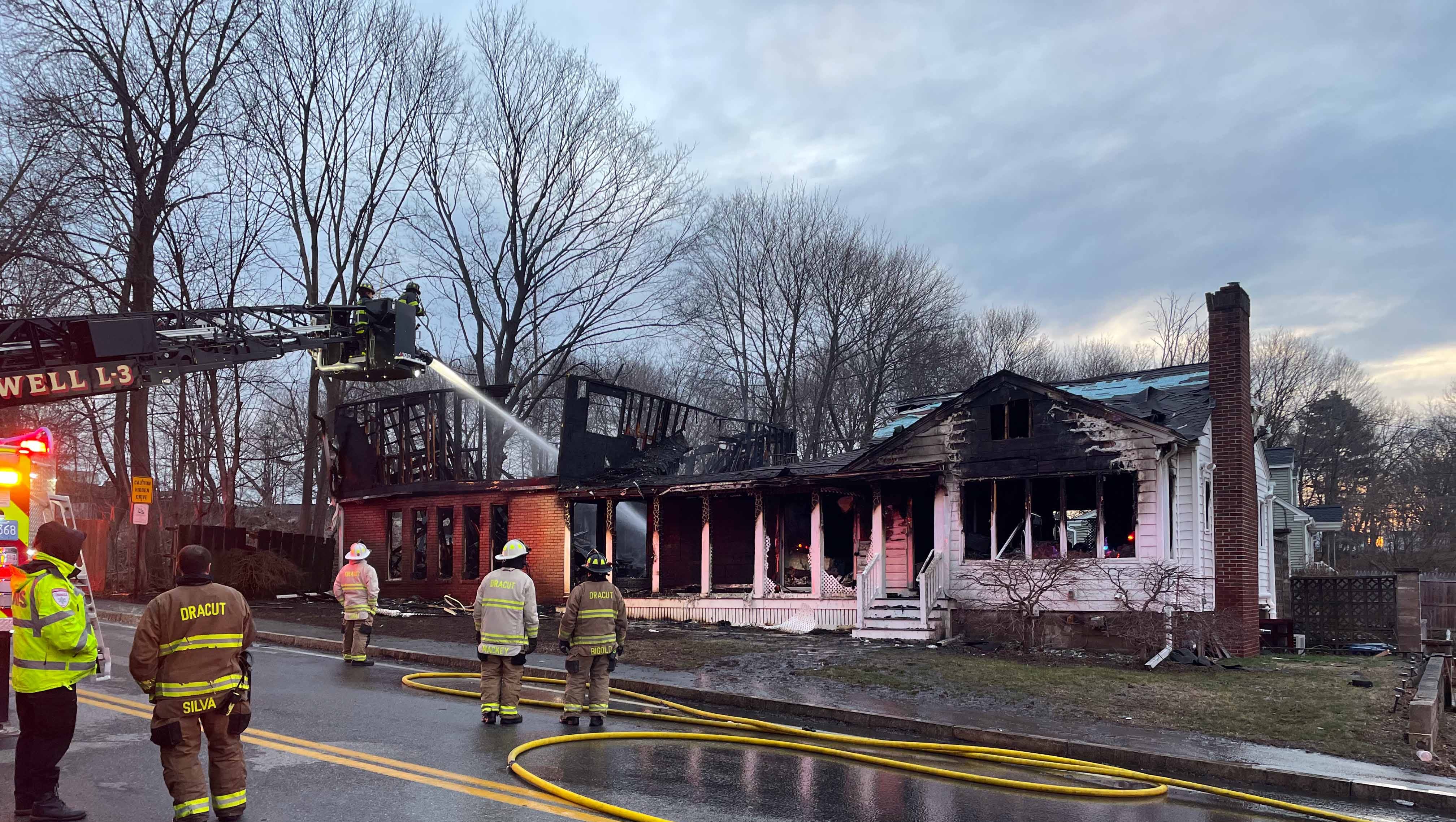 Fire rips through home in Dracut