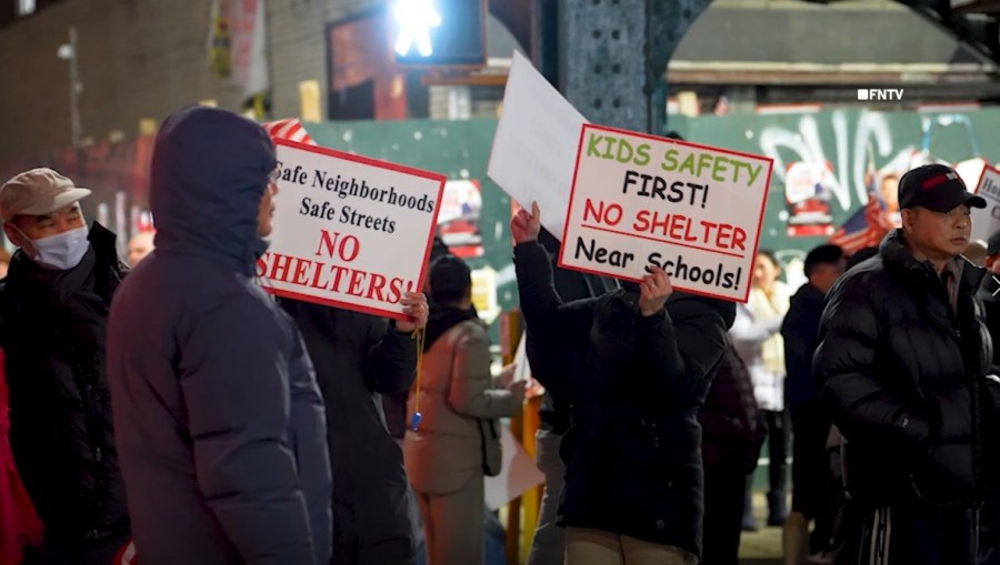 NYC residents protest construction of homeless shelter