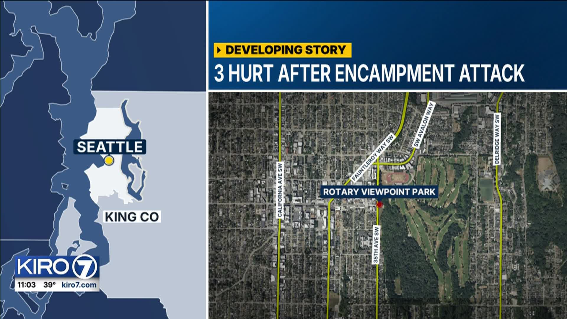 2 men critically injured in robbery attack at West Seattle encampment
