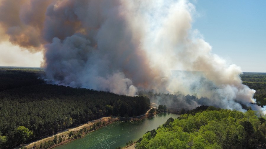 Large wildfire contained in Dillon County