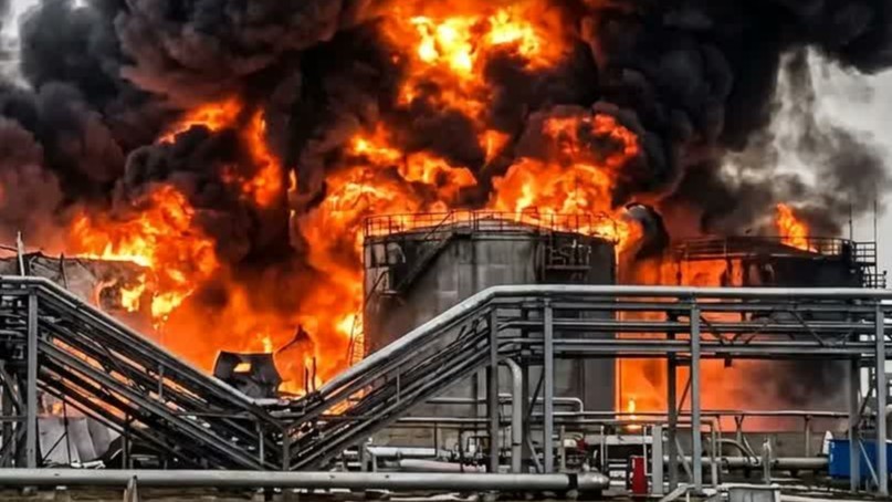 Watch Ukraine strike deep inside Russia – oil terminal engulfed in flames