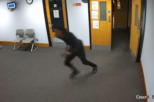 He bolted from the building