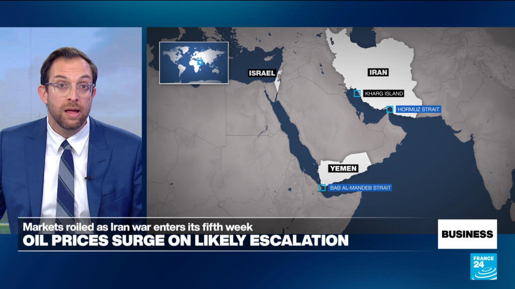 Oil rises, stocks fall as Iran war enters fifth week and further ...