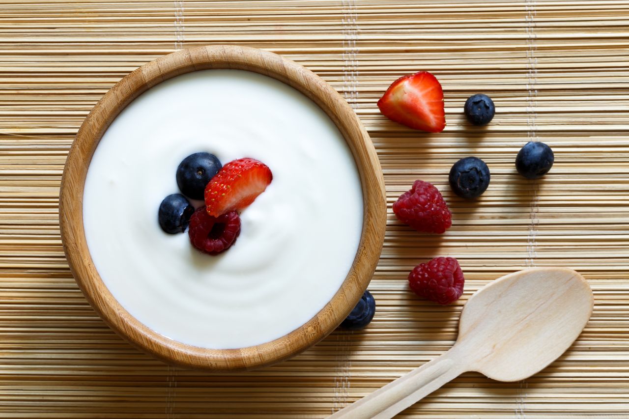 An image of Greek yogurt and berries