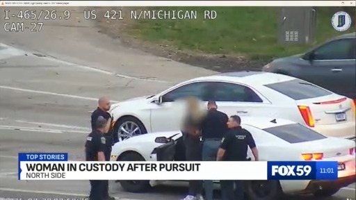 Woman in custody after pursuit
