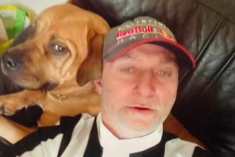 Photo shows David Howard, the victim of the Worksop house explosion, and his dog.