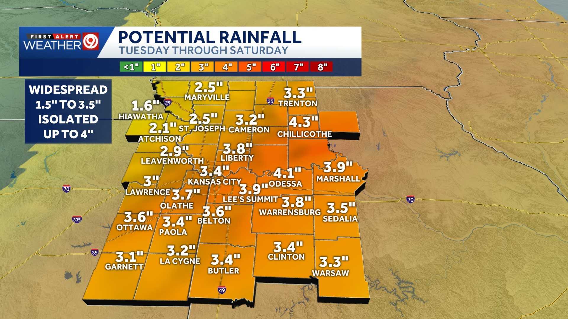 Weather blog: Several bouts of rain, thunderstorms expected this week