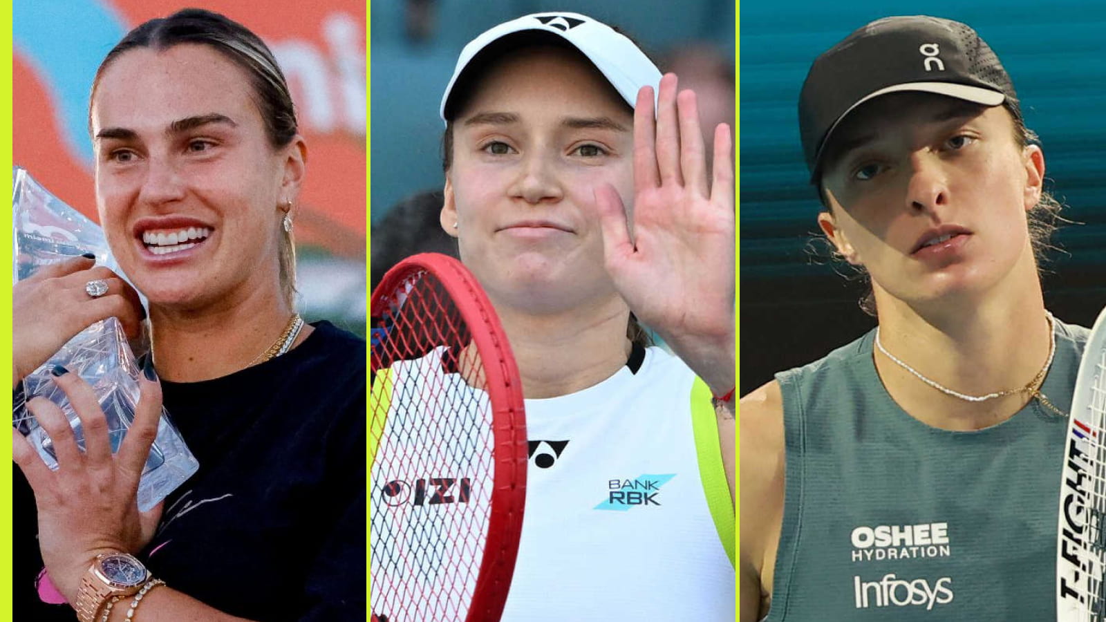 WTA rankings race to Riyadh: Sabalenka ahead of Rybakina, Swiatek drops ...
