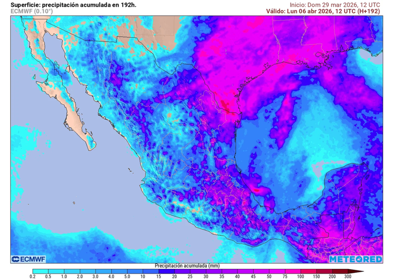 Fuertes lluvias benéficas se pronostican esta semana, resaltando estados del centro, oriente y noreste con probables mayores a 70 mm.