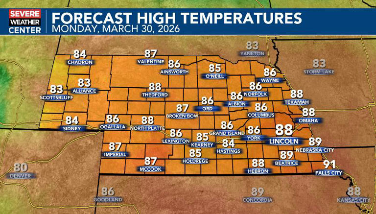 Near record and record heat today, then dramatically cooler with rain ...