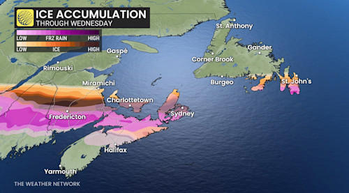 Spring snow and ice threat spread across Atlantic Canada
