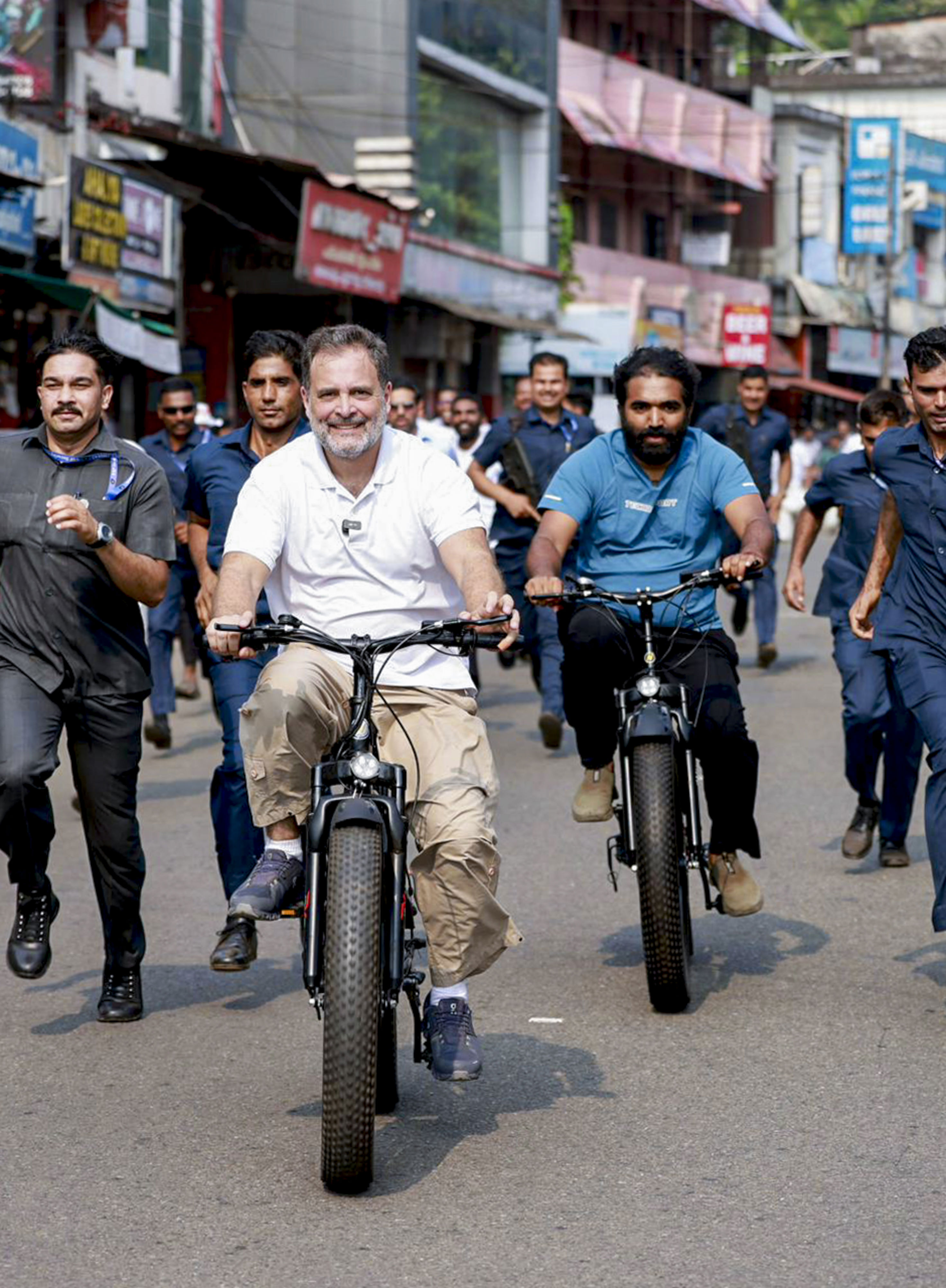 Rahul Gandhi bats for woman CM in Kerala, rides bicycle