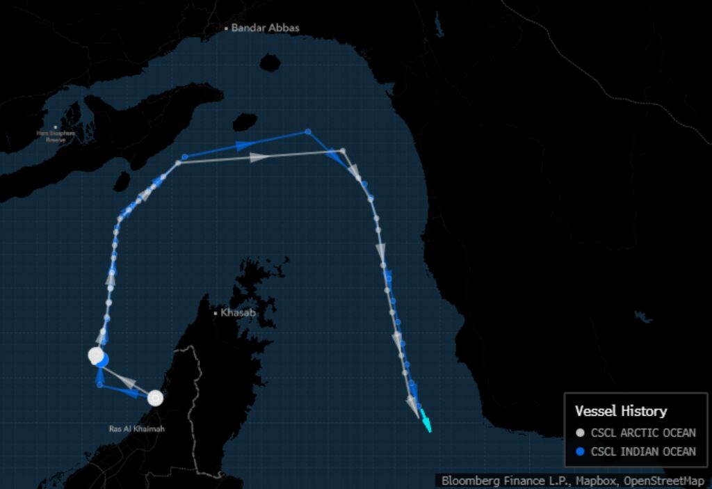 Two China-linked container ships from Cosco make Hormuz exit