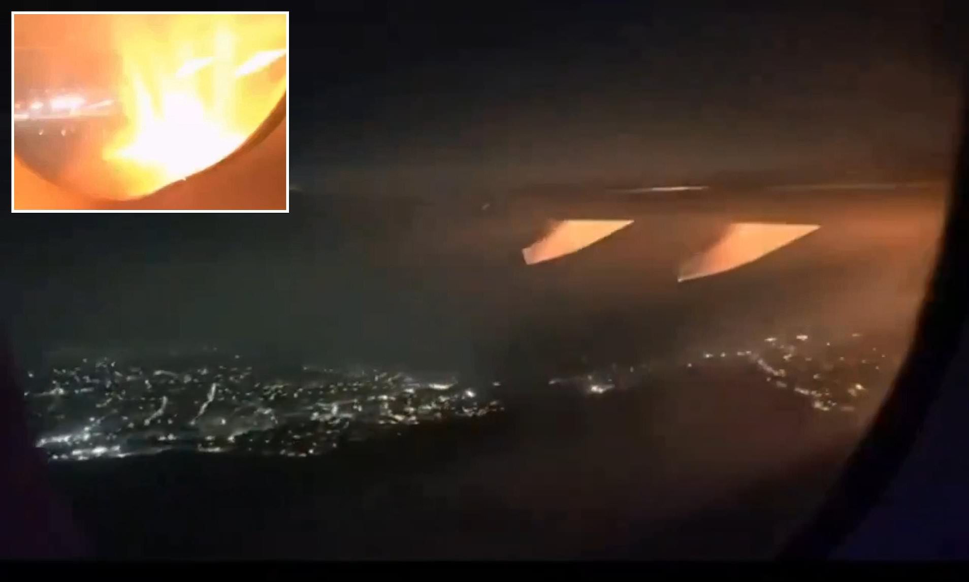 Delta airplane engine burst into flames moments after taking off from ...