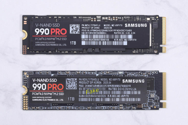 Fake Samsung 990 Pro SSDs have become way more convincing