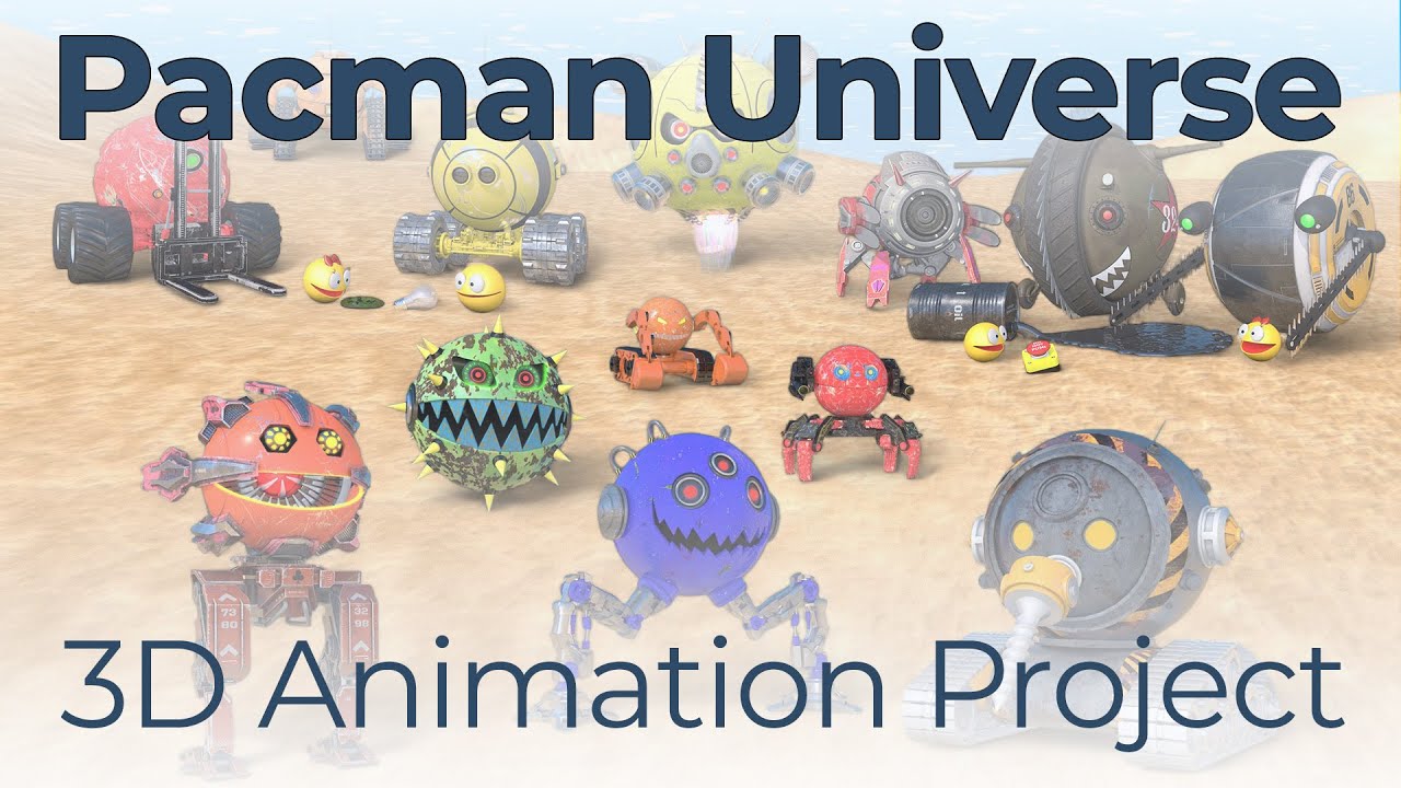 Pacman vs evil robots (forklift, chainsaw, mixer truck, etc) – the most ...
