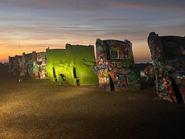 GoRoute66 paints Cadillac Ranch and Slug Bug Ranch in Amarillo