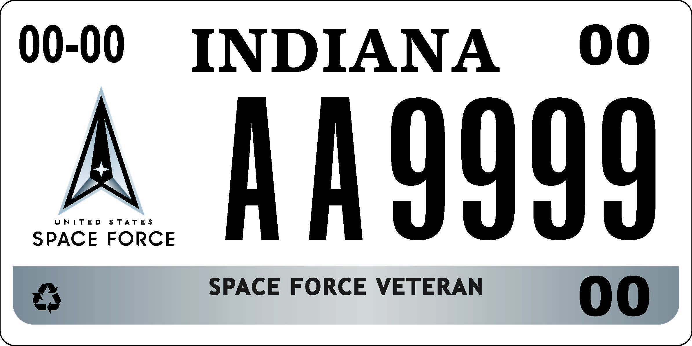 Indiana announces new Space Force license plate for veterans