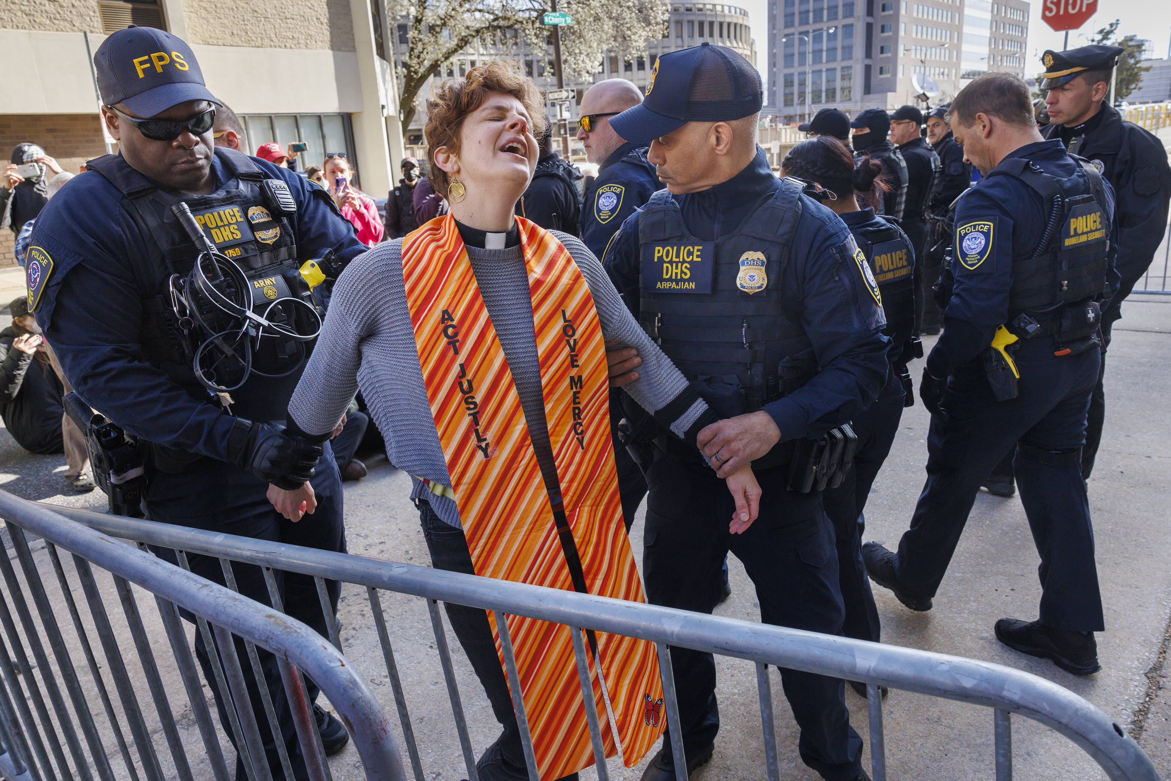Clergy members arrested while attempting to block the ICE garage in ...