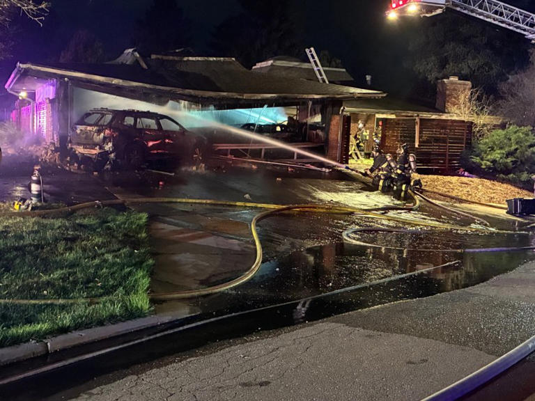 Stolen vehicle crashes into garage causing fire, partial collapse after ...