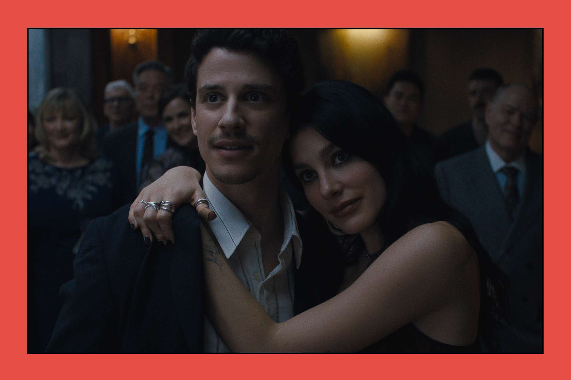 Adam DiMarco as Nicky Cunningham and Camila Morrone as Rachel Harkin on 'Something Very Bad Is Going to Happen' Credit: Netflix