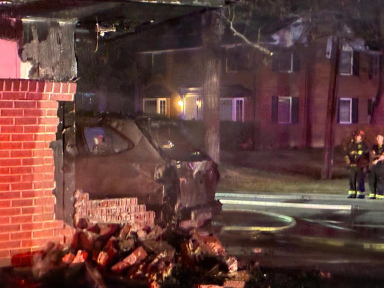 Stolen vehicle crashes into garage causing fire, partial collapse after ...