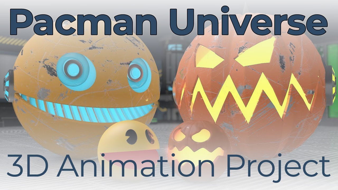 Pacman & robot Pacman vs pumpkin Pacman & Halloween robot monster