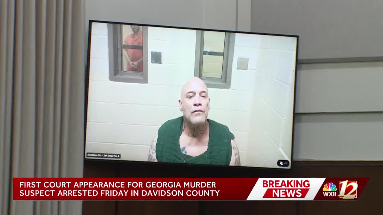 Georgia murder suspect who sparked Davidson County manhunt appears in court