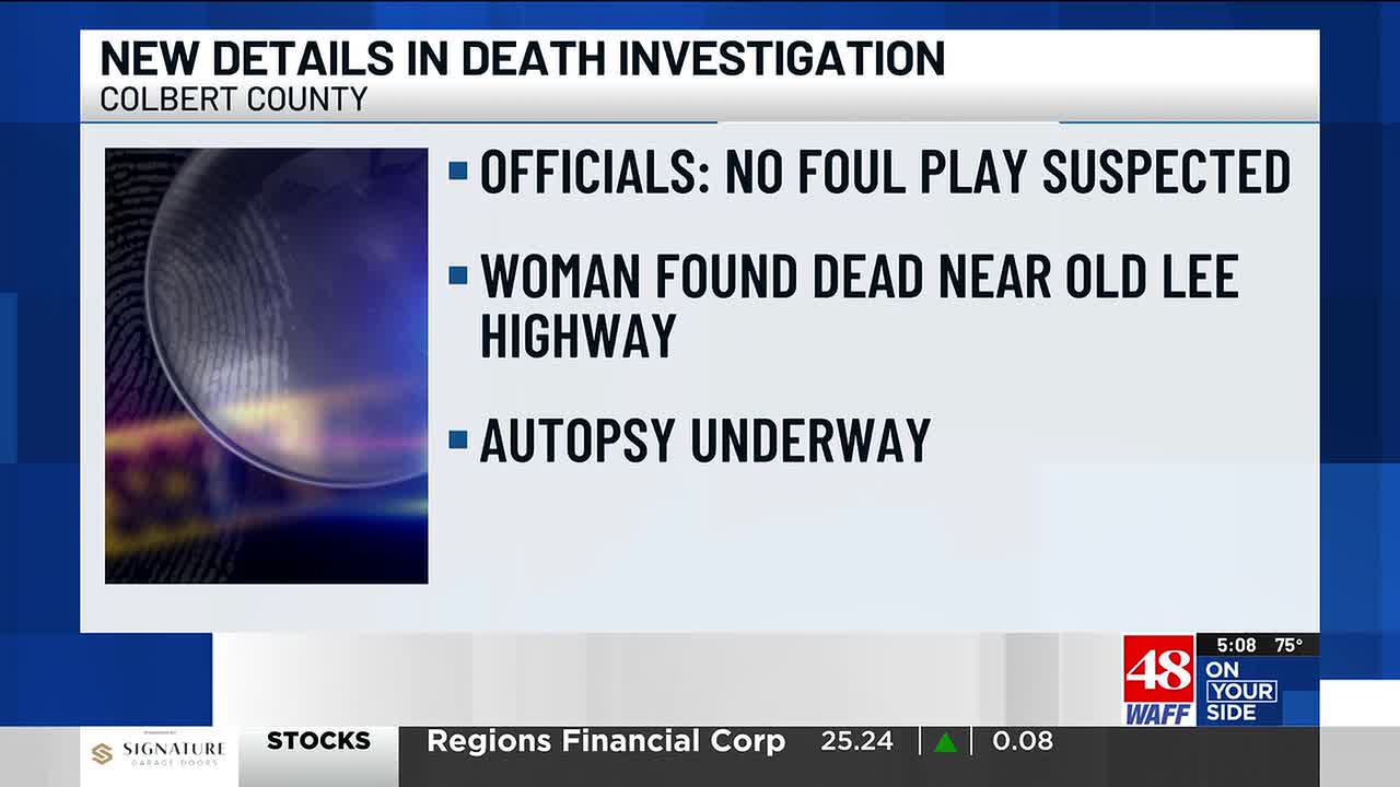 Sheriff No foul play suspected after woman found dead in Colbert