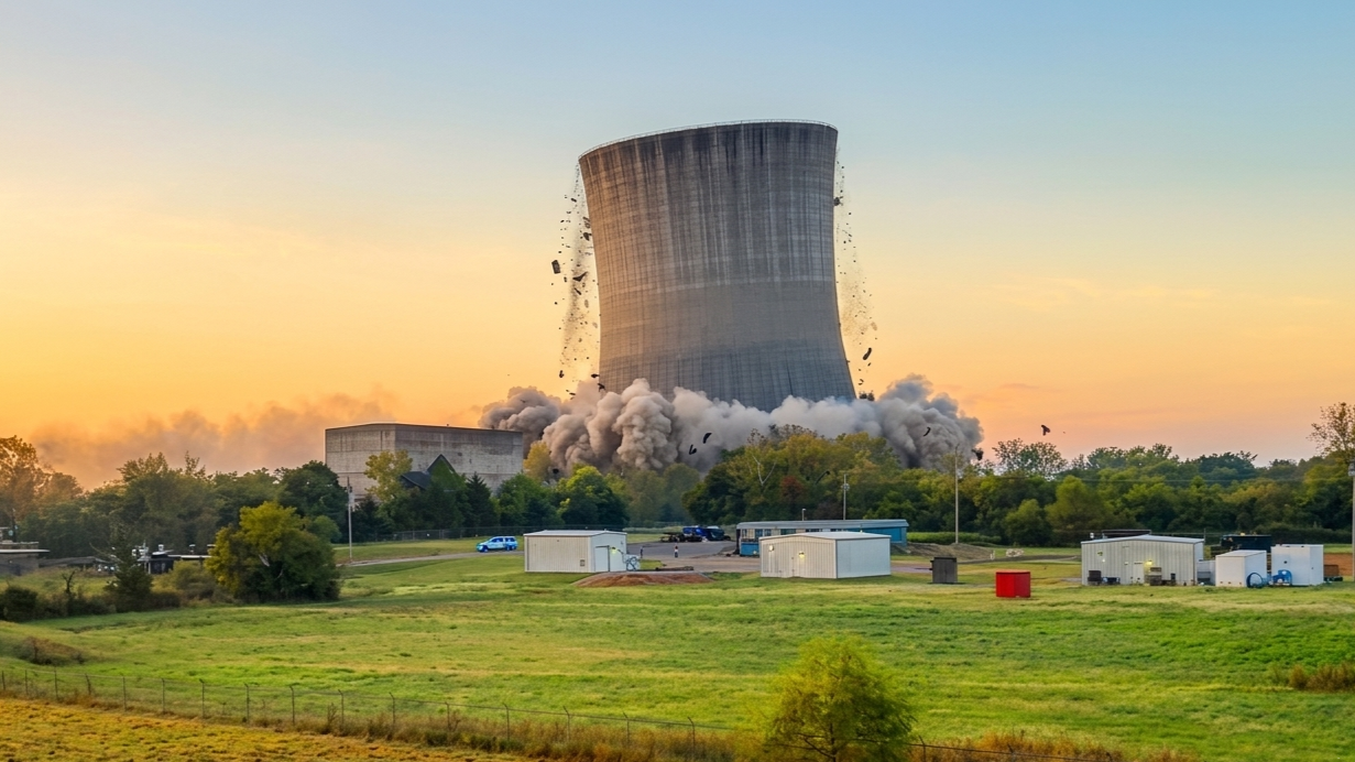 Watch what happens when a cooling tower explodes