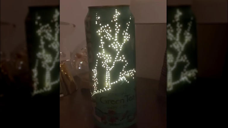 Turn an old aluminum can into the cutest DIY tabletop lamp