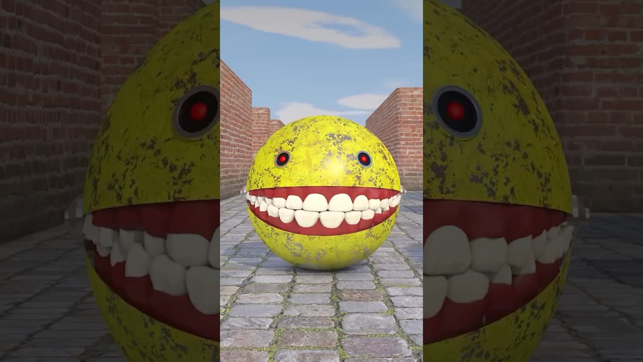 Robot Pacman vs dentures #Shorts + Pacman vs Ms Pacman #Shorts