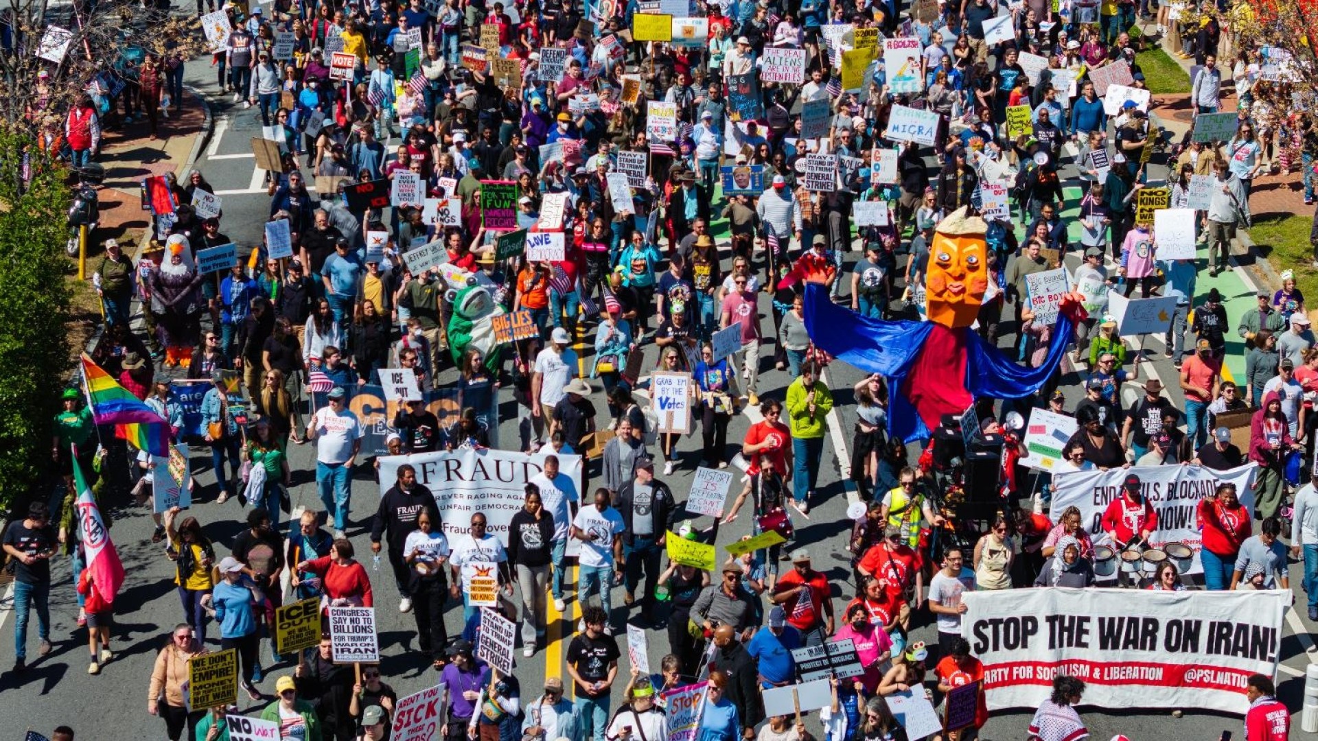 Over 8 million Americans take to the streets for 'No Kings' protests ...