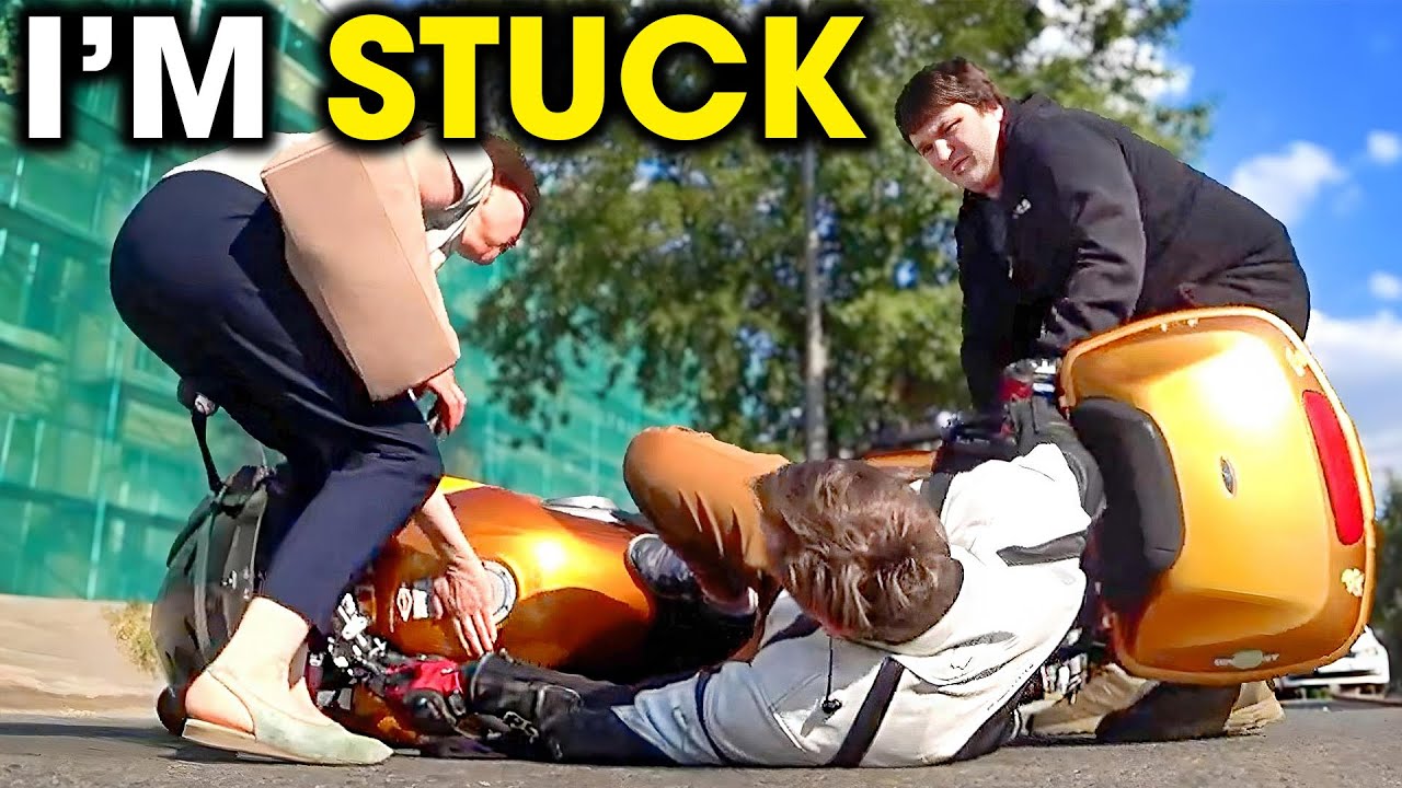 Biker crashes hard! Wild motorcycle moments