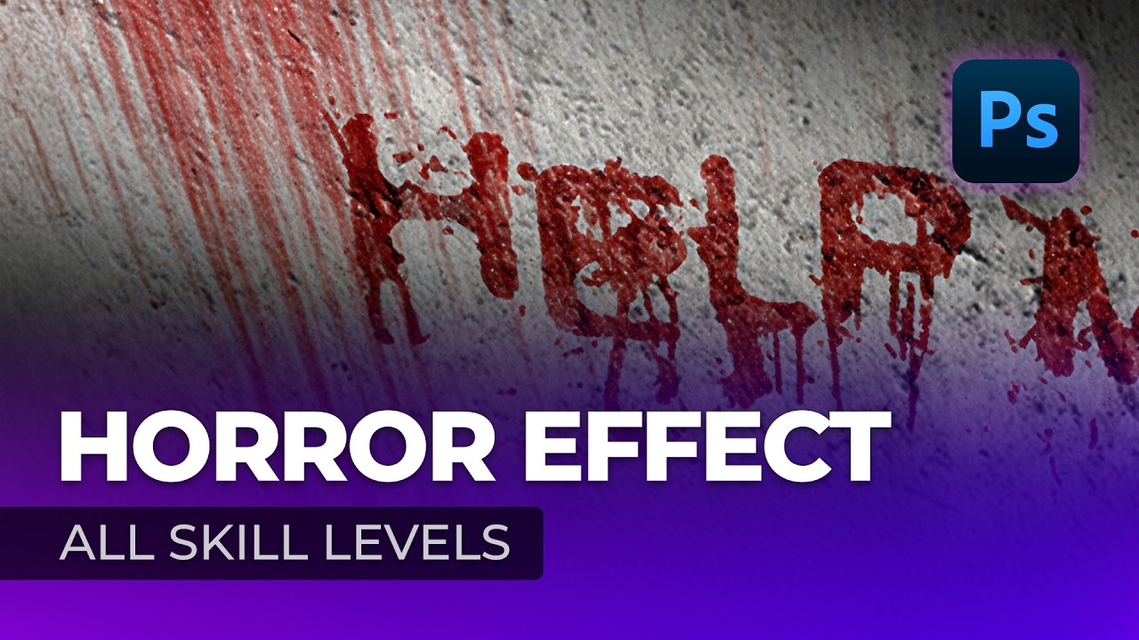 How to create a scary wall with blood in Photoshop | Horror effect tutorial