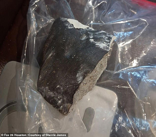 The meteorite that landed in Sherrie James's home just outside Houston on March 21