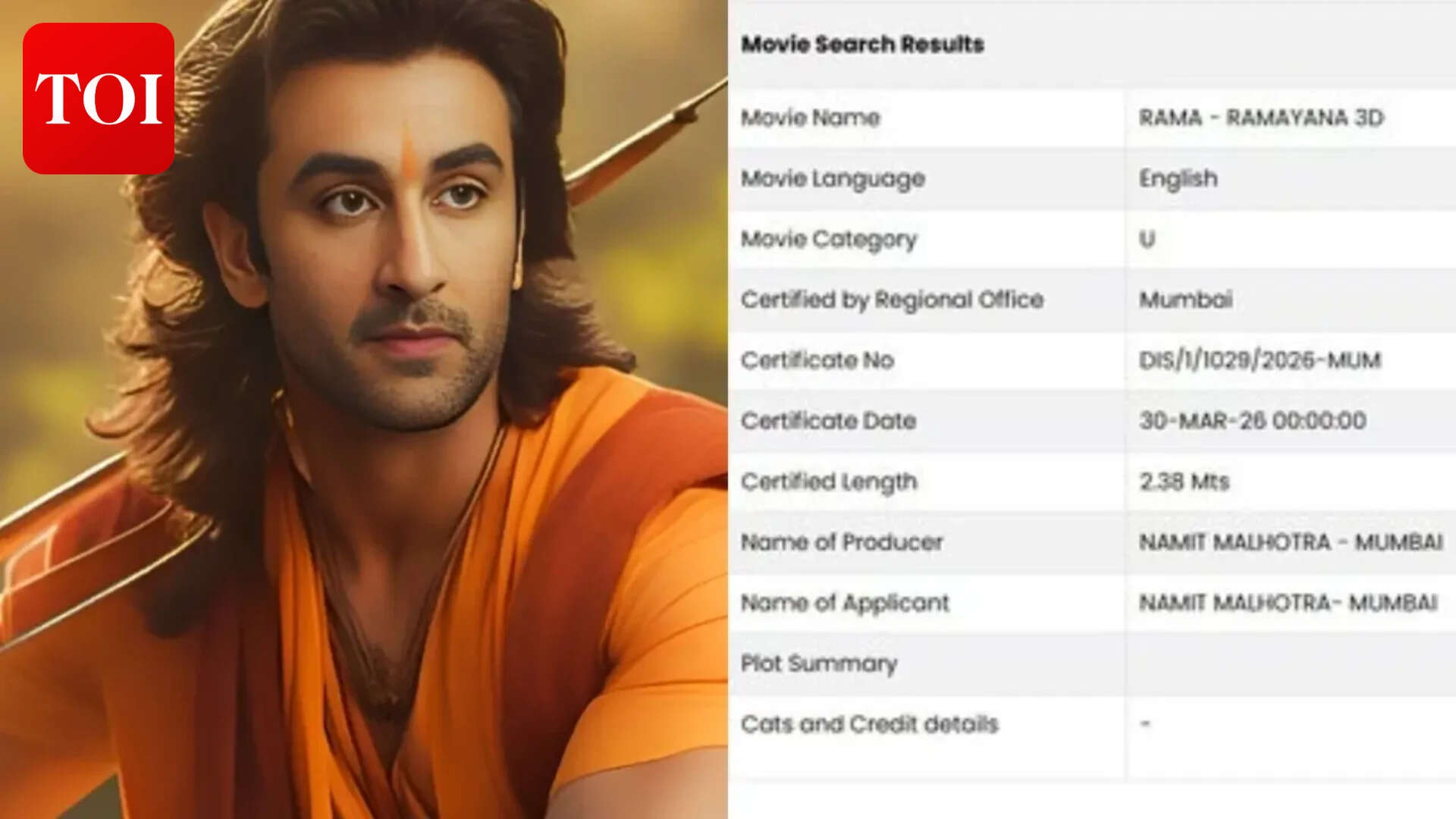 'Ramayana' teaser: Ranbir Kapoor's 'Rama first glimpse' cleared ahead ...