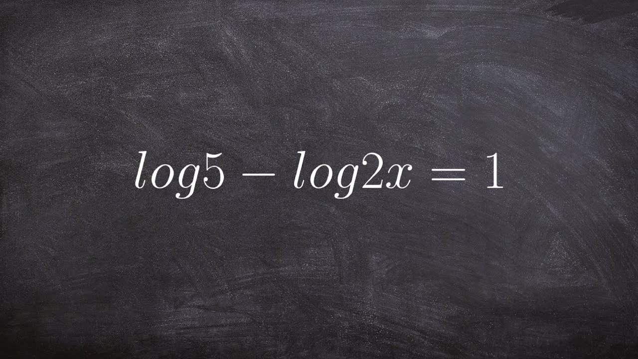 Algebra 2 - Using quotient property of logarithms to solve a ...