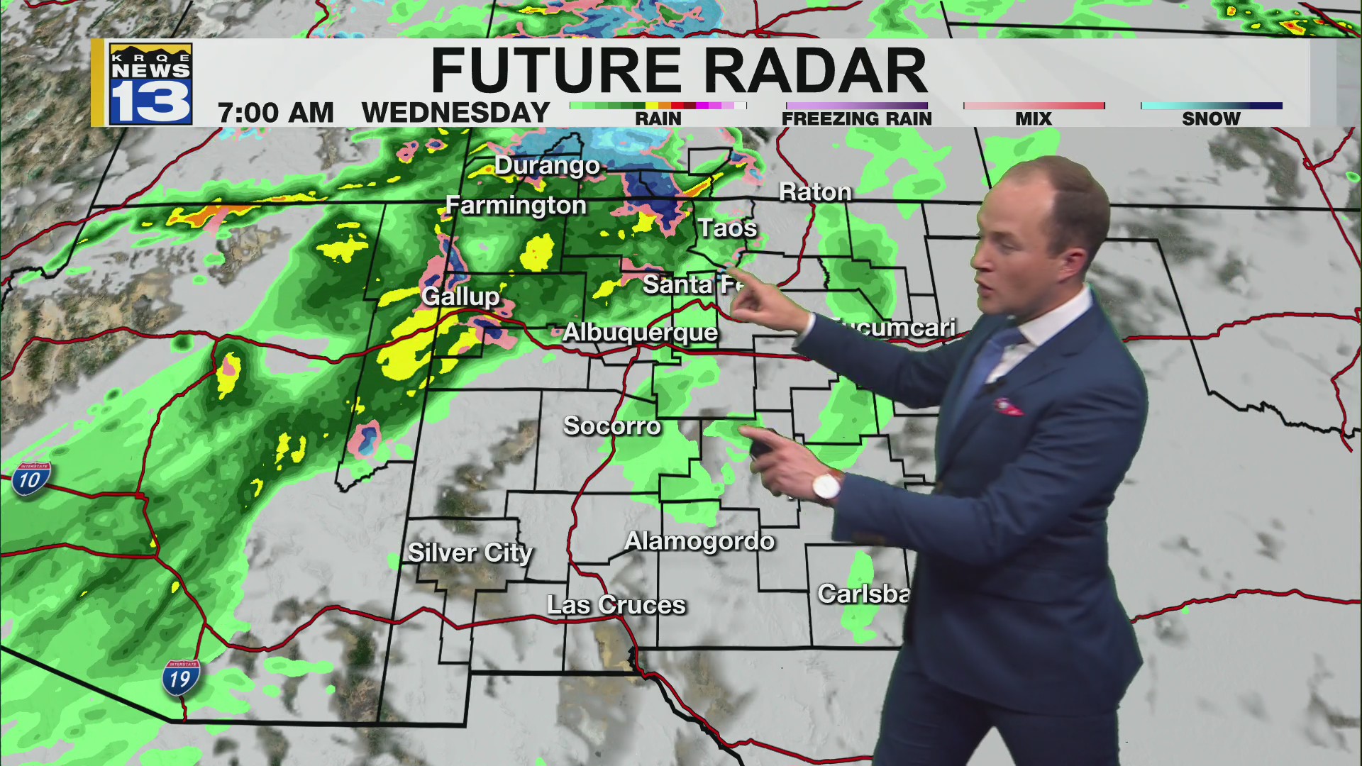 Rain moving into parts of New Mexico through Wednesday