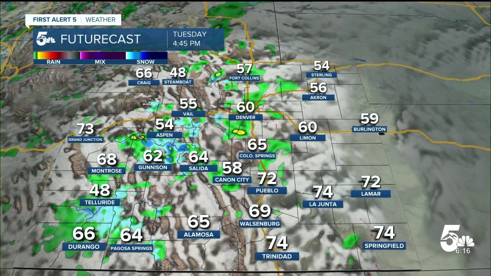 Rain and snow arrive in Colorado on Tuesday and Wednesday bringing much ...