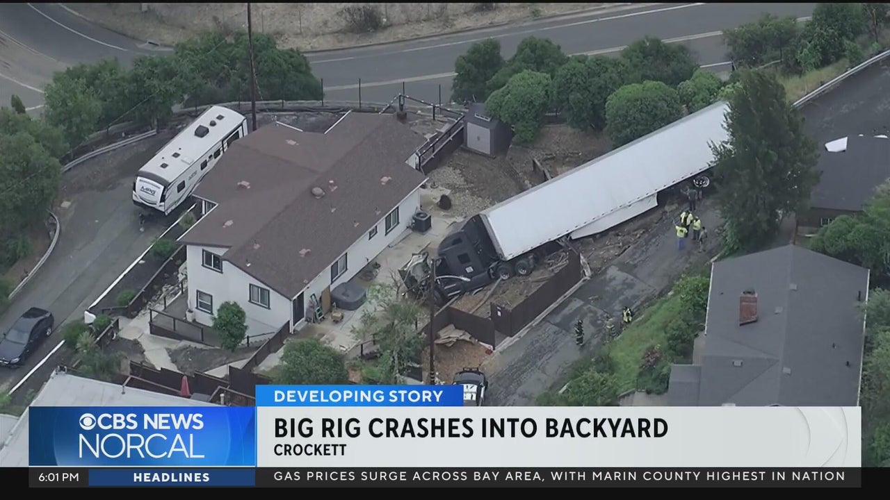 Big rig driver crashes into backyard of Bay Area home after allegedly getting lost<br><br>
