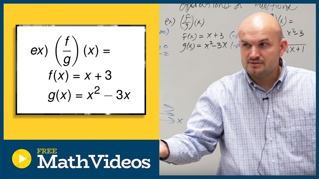 Divide a linear equation by a quadratic to determine the domain