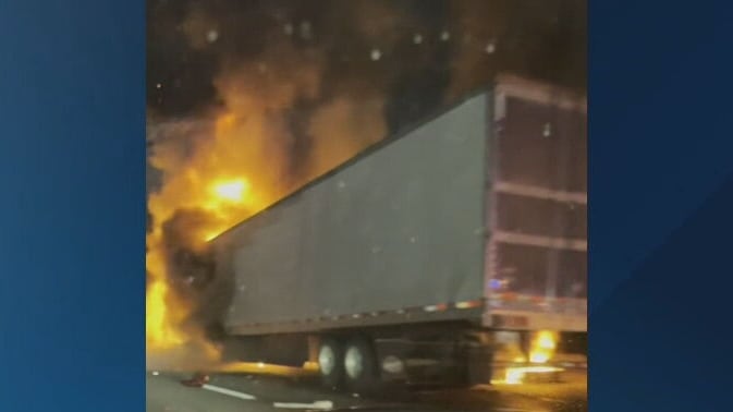 Fiery crash between 2 tractor-trailers shut down I-20 for hours