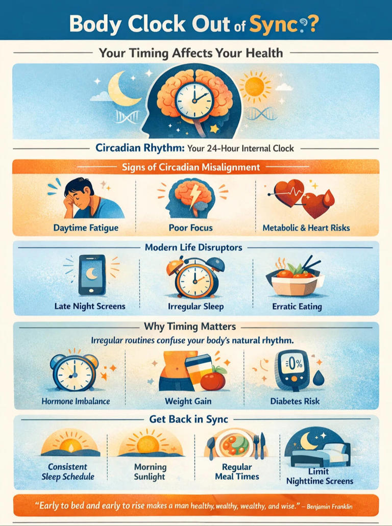 Your body clock is out of sync: How irregular sleep and meal timing ...