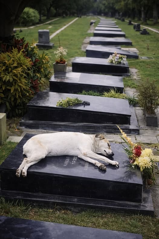 Ugo il cane che ogni notte veglia la tomba di Miguel senza mai mancare